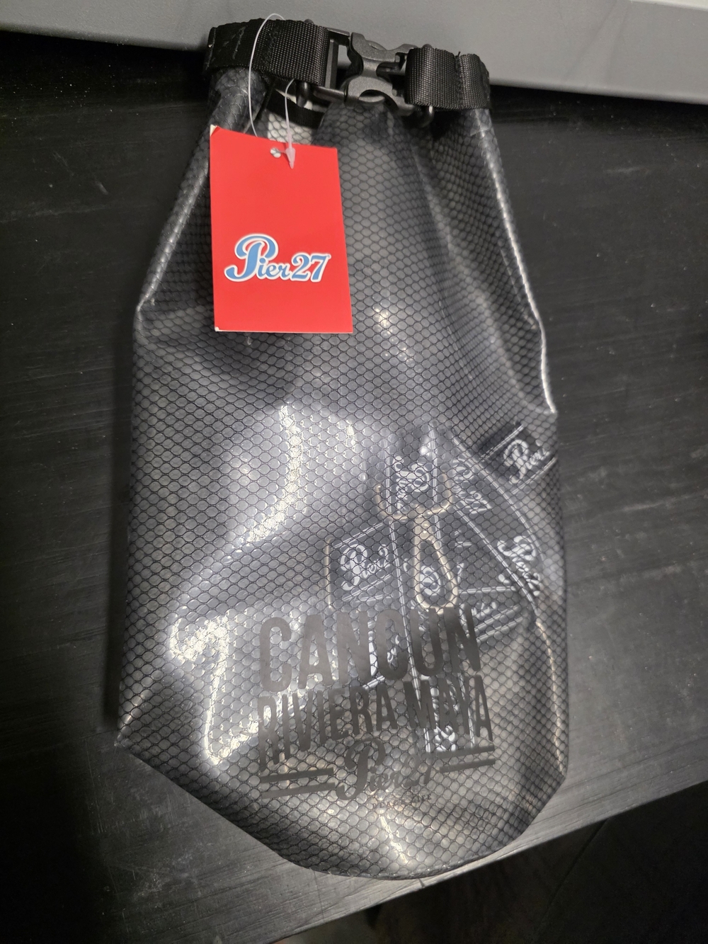 Black Waterproof Roll-Top Men’s Bag